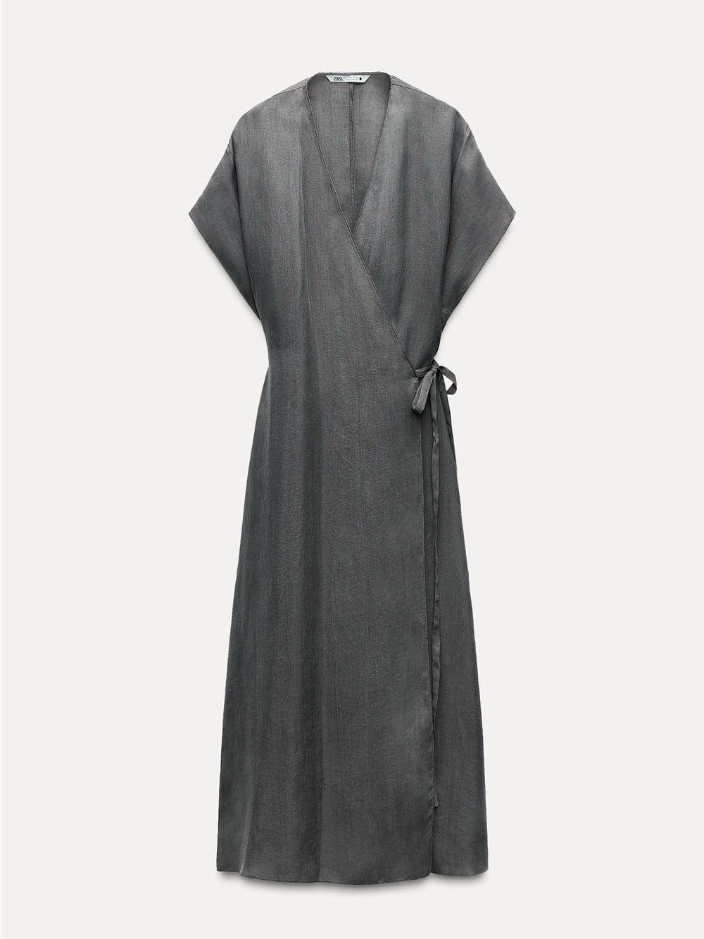 Zara Charcoal Gray Wrap Maxi Dress